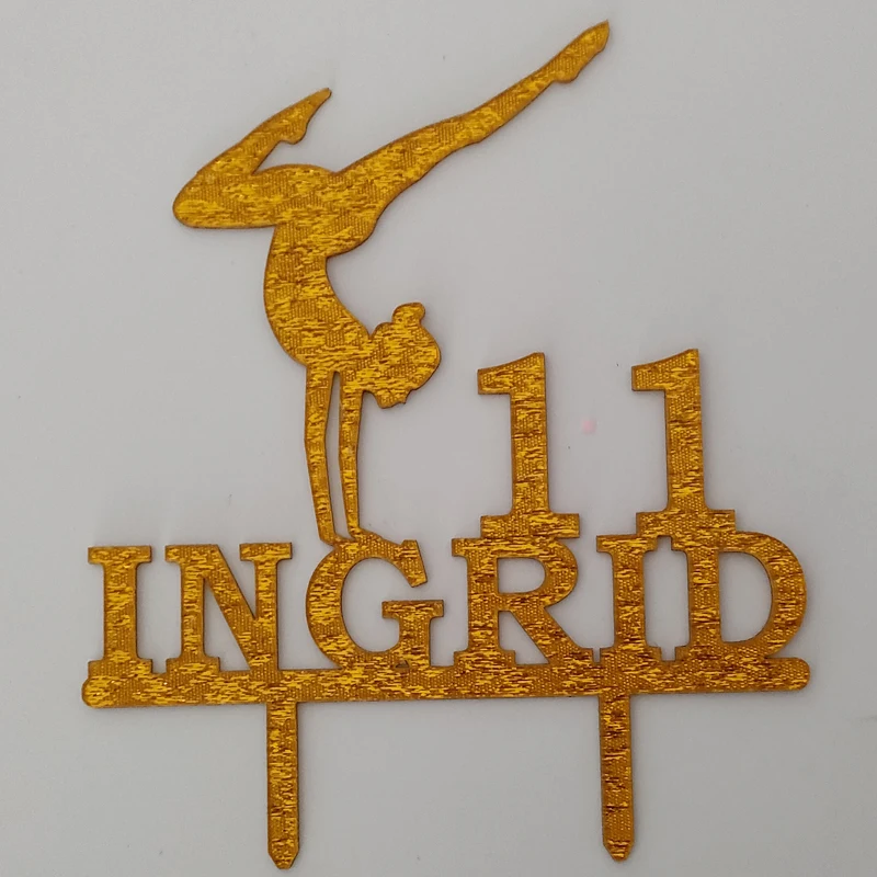 Personalized Yoga Cake Topper Name Age Girl's Rhythmic Gymnastics For Birthday Party Cake Decoration Topper party birthday cake decorations