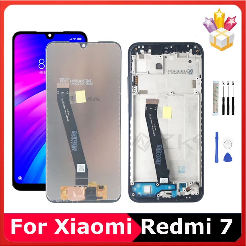 

6.26" Digitizer Assembly For Xiaomi Redmi 7 LCD Display Glass Panel Touch Screen M1810F6LG With Frame Replacement Repair Tools