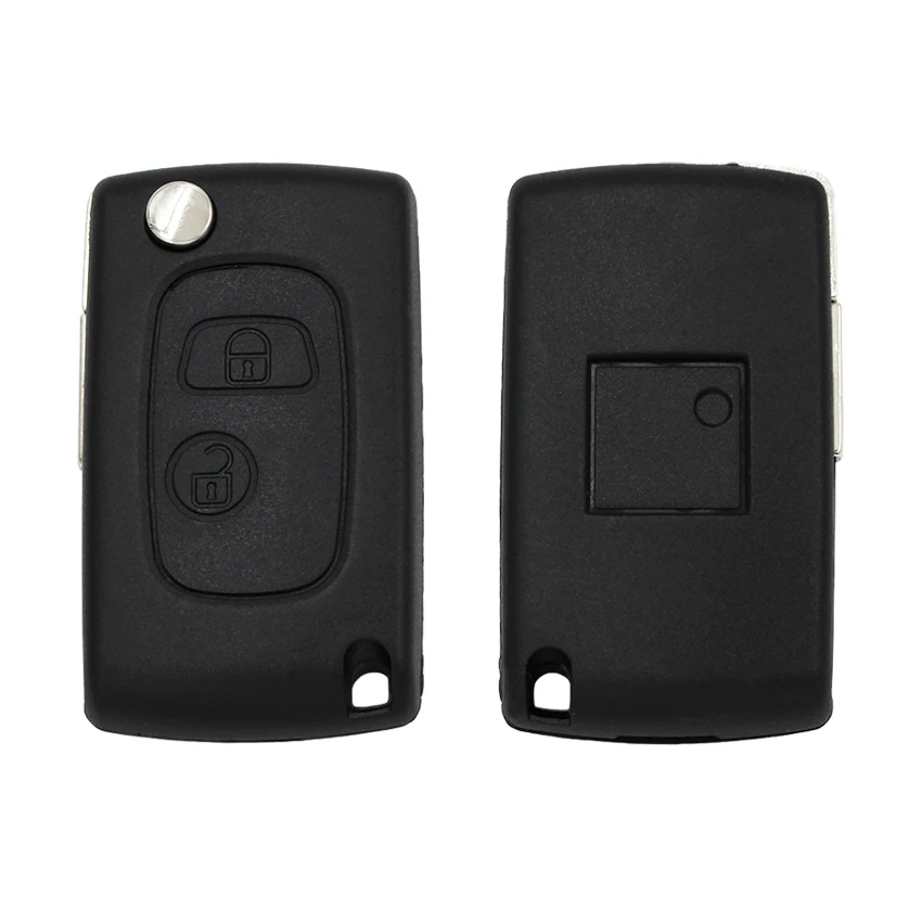 2 Buttons modified Flip Remote Key Shell case fob for Peugeot 406 with uncut NE78 blade