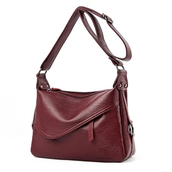 

KMFFLY Women Bags Leather Shoulder Bag Casual Messenger Bags Ladies Designer Purse Solid Color Crossbody Bag Handbags Sac a main
