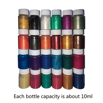 

24 Colors Pearlescent Natural Mica Mineral Powder Epoxy Resin Dye Pearl Pigment 1XCA