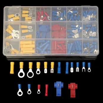

160Pcs Electrical Heat Shrink Wire Cable Connector Kit Male / Female Spade Terminal Assorted Marine Automotive Terminals