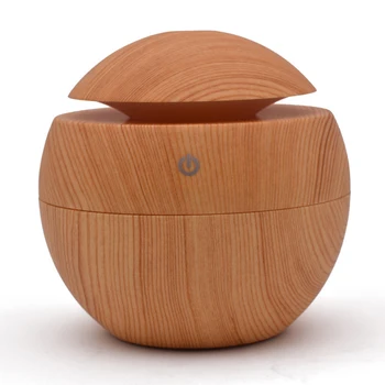

LED USB Wood Grain Ultrasonic Air Humidifier Aroma Essential Oil Diffuser Home Decor