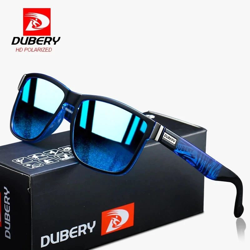 DUBERY Men Polarized Sunglasses Outdoor Driving Square Sport Fashion Glasses 