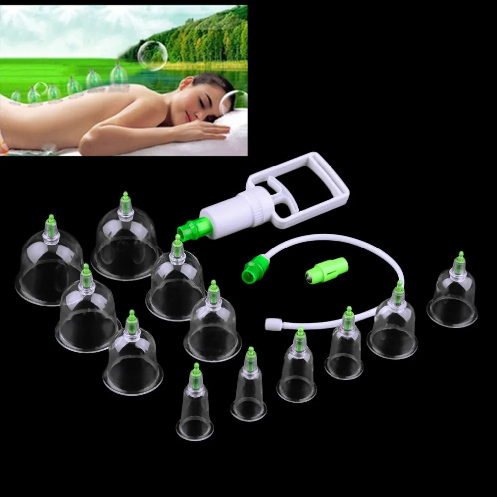 

12pcs/set Chinese Health Care Medical Vacuum Body Cupping Therapy Cups Massage Body Relaxation Healthy Message Set Safe