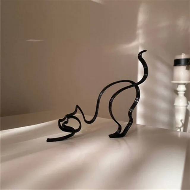 Sculpture artistique minimaliste pour chien et chat d coration en m tal cadeau personnalis accessoires modernes