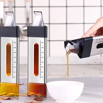 

Kitchen Supplies New Glass Oil Bottle Stainless Steel Oil Bottle Soy Sauce Bottle Seasoning Bottle 260ml Blue 1