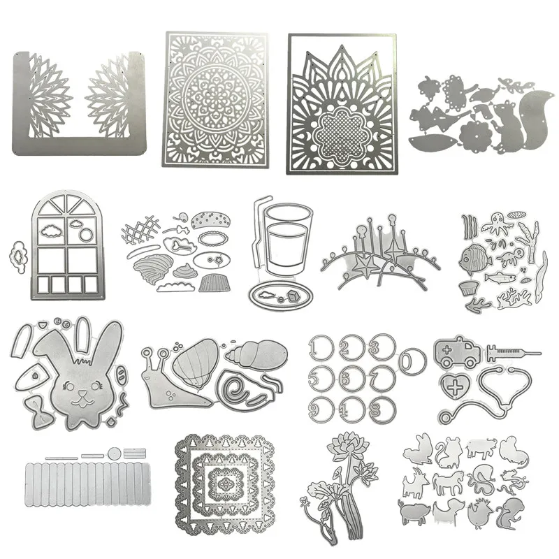 

Rabbits Snails Window and Flowers Metal Cutting Dies Scrapbooking Album Paper DIY Card decoration Craft Embossing Die Cuts 2019