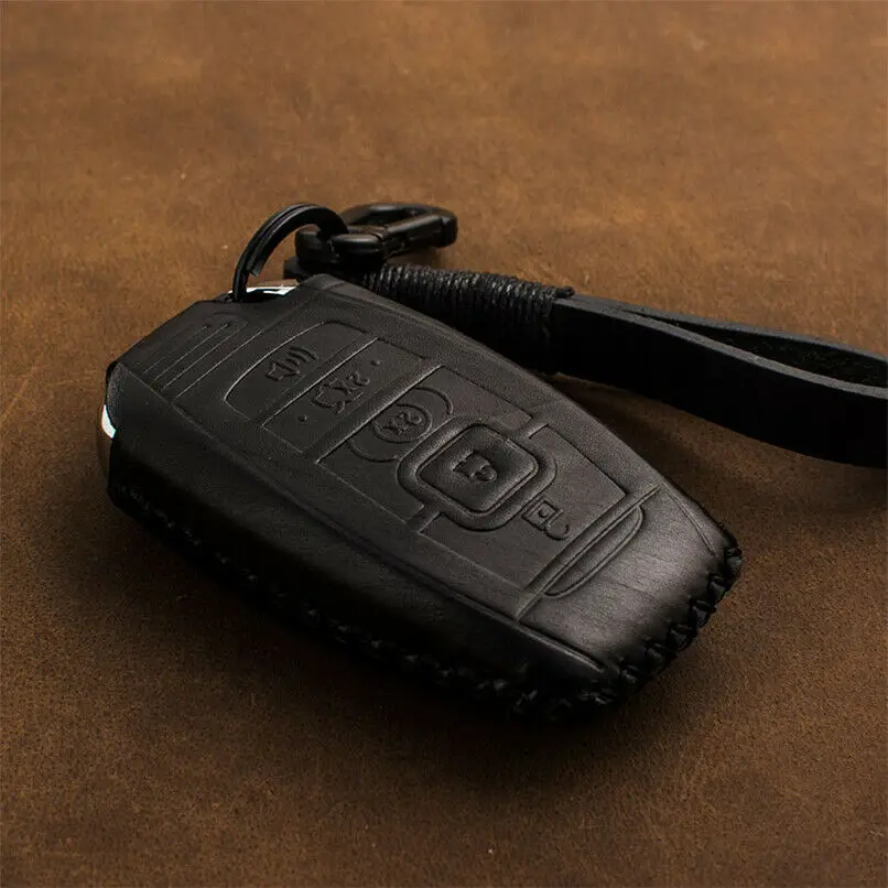 5Button - Black Натуральная кожа Автомобильный Брелок дистанционного управления с ключом чехол сумка для Lincoln Континентальный MKC MKZ навигатор MKX - Название цвета: 5Button - Black