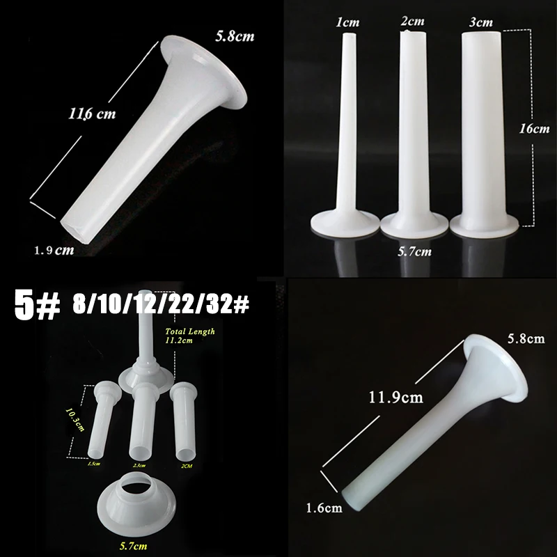 4pc/Set Meat Nozzles for Grinder Meat Filling Funnel Meat Sausage Casing Fillers Sausage Ham Maker Grinder Poultry Tool Set