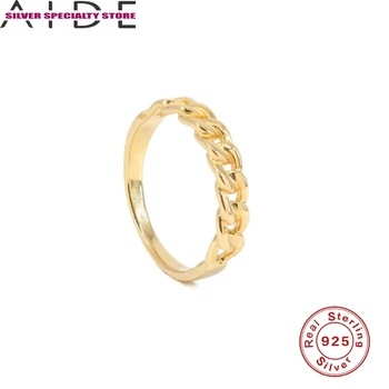 

AIDE Simple Gold Ring 100% 925 Sterling Silver Anillos Gold Rings For Women Luxury Fine Jewelry Wedding Rings Bague Bijoux Gifts