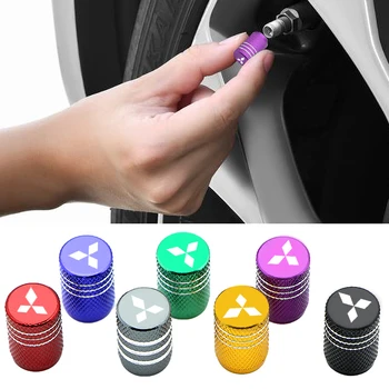 

4pcs Aluminum Tire Valve Stem Caps Round Alloy Valve Cover For Mitsubishis ASX Lancer Pajero Outlander L200 EVO Lancer EX Pajero