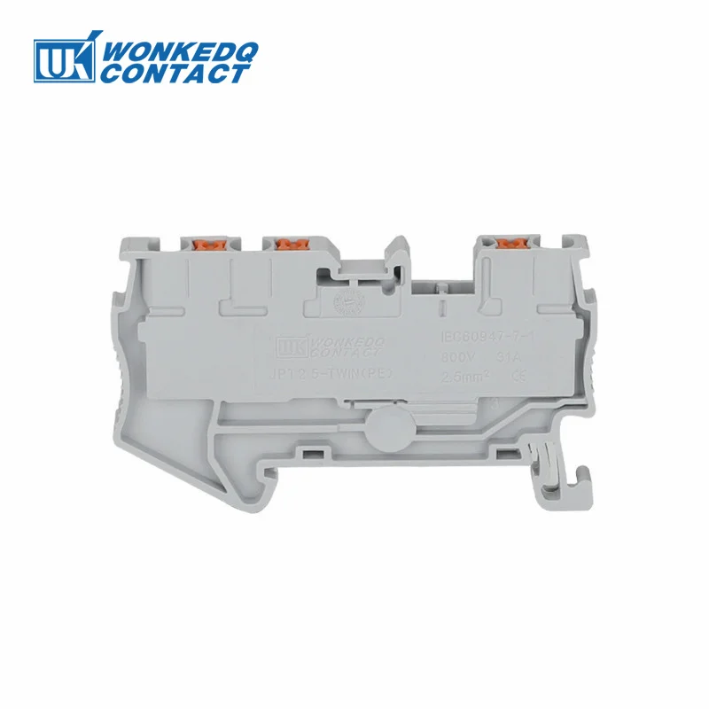 PT 2.5-TW Din Rail Terminal Block Push-in Electrical Connector 2.5mm&sup2; PT2.5-Twin 3-Conductor Wire PT2.5-TW