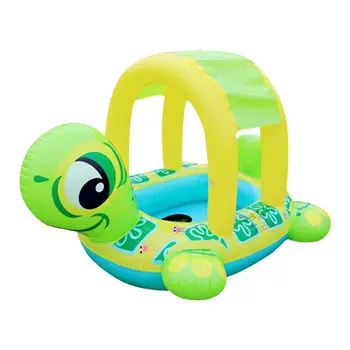 

Baby Swimming Ring With Shade Turtle Shape Safe Smooth Water Toy Safety Swimming Training Swimming Ring Piscina