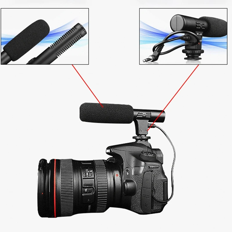 Микрофон Стерео камера конденсаторный видео интервью микрофон для Nikon Canon DSLR