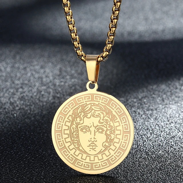 Dainty Mythology Medusa Gorgon Necklace Women Men Ancient Greek Symbol Jewelry  Stainless Steel Pagan Necklace Collar SPA082