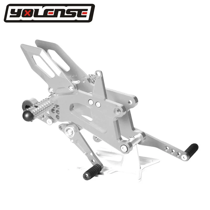 CNC алюминиевый мотоцикл регулируемая коробка передач задние наборы подножки для Triumph DAYTONA675 DAYTONA 675 675R 2013 - Цвет: Серебристый