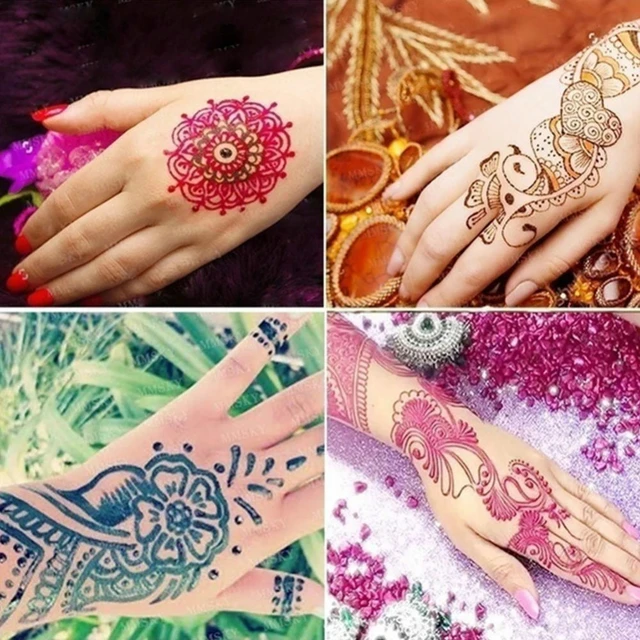 4 Quality Dark Red Color Henna Cones Temporary Tattoo Body Art Mehandi Ink