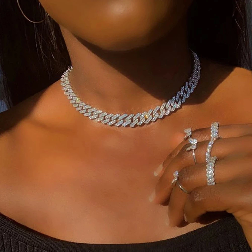 Cuban Link Chain Choker Necklace 
