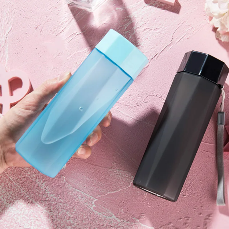 

Simple Hand Water Cup Frosted Space Cup Outdoor Sports Portable Gift Plastic Square Water Bottle