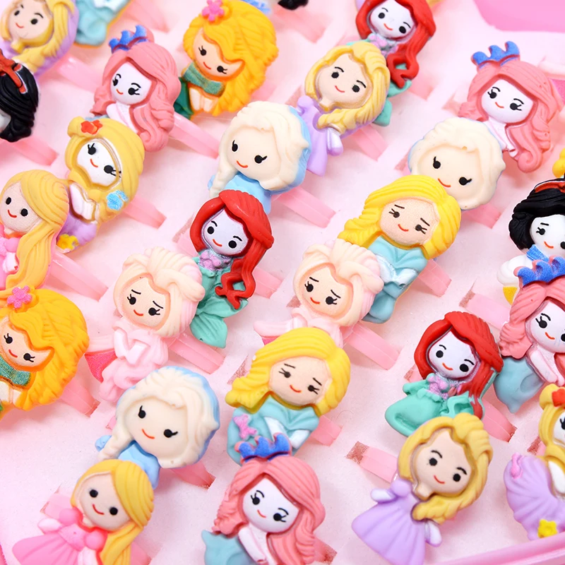 

10/20Pcs Kids Rings Cute Cartoon Kawaii Mini Princesses Ring For Children baby girl Accessories toy party birthday gift