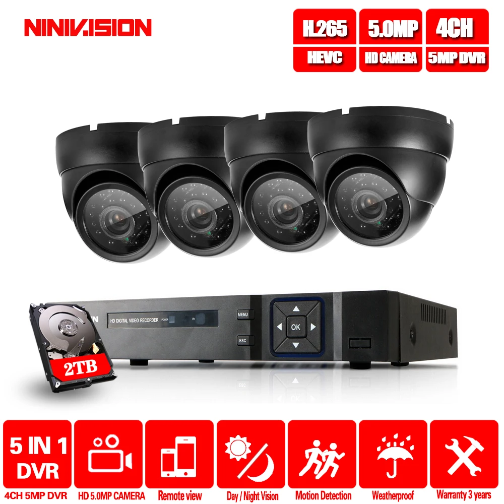 Система видеонаблюдения NINIVISION 4 канала 5 Мп DVR NVR|Система наблюдения| |