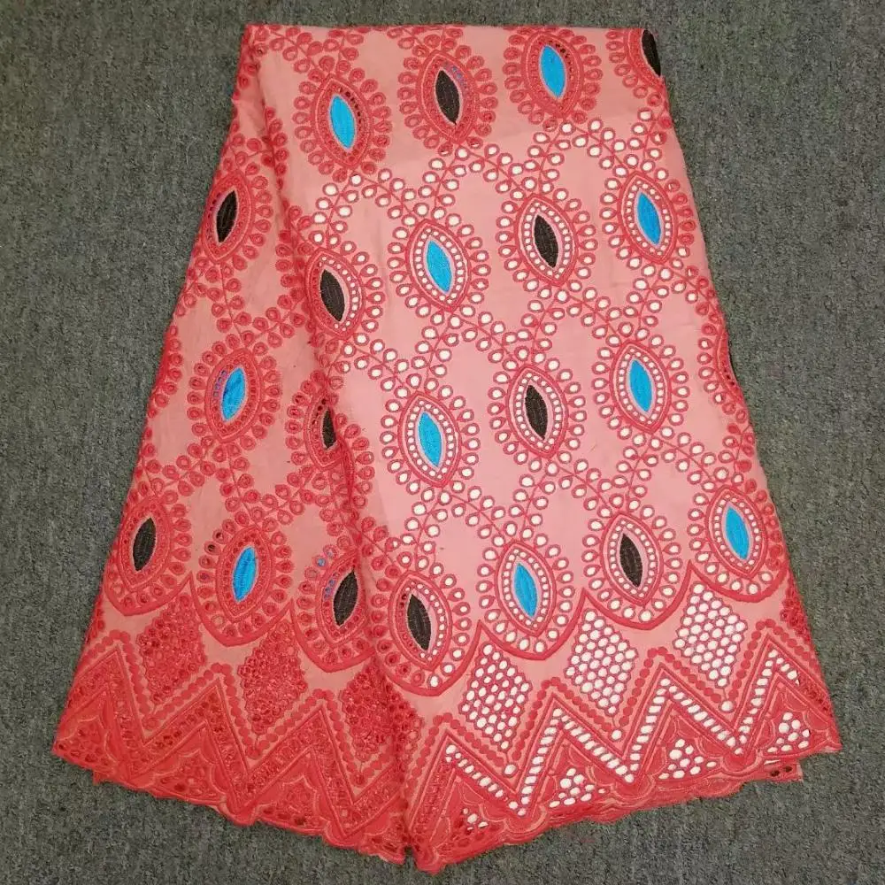 

100% Cotton African Net Laces Fabrics 2019 High Quality French Swiss voile Embroidery Lace Fabric 5Yards Wedding For Dress