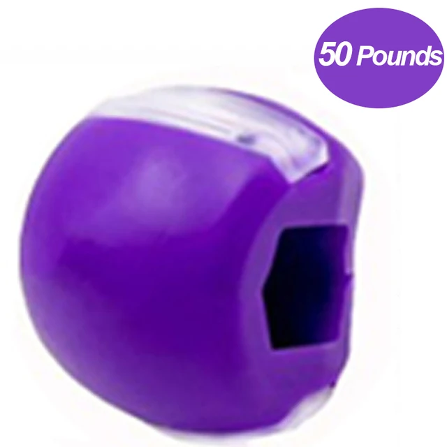 Masseter Ball Jawline Muscle Exerciser Chew Ball Food Grade Silicone Facial  Mandible Trainer Face Fitness Balls 20-50 Pounds 50 pounds purple