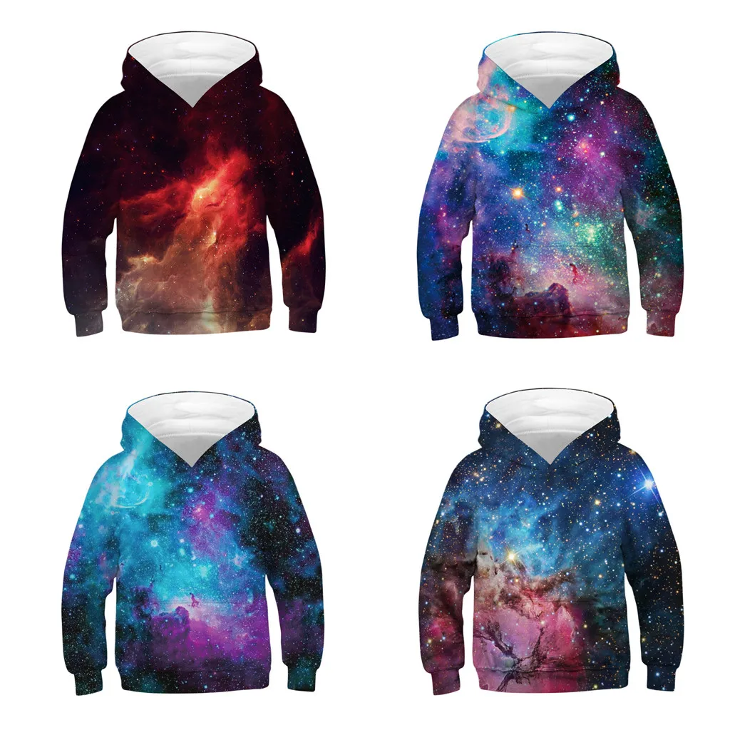 Новое поступление; детский флисовый свитер с рисунком Галактики для мальчиков и девочек; пуловер с карманами; модная Толстовка высокого качества; зимние топы