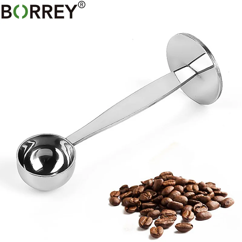 

BORREY 304Stainless Steel Coffee Tamper 50mm Espresso Coffee Tamper With Measuring Spoon Coffee Powder Press Barista Tamper Tool