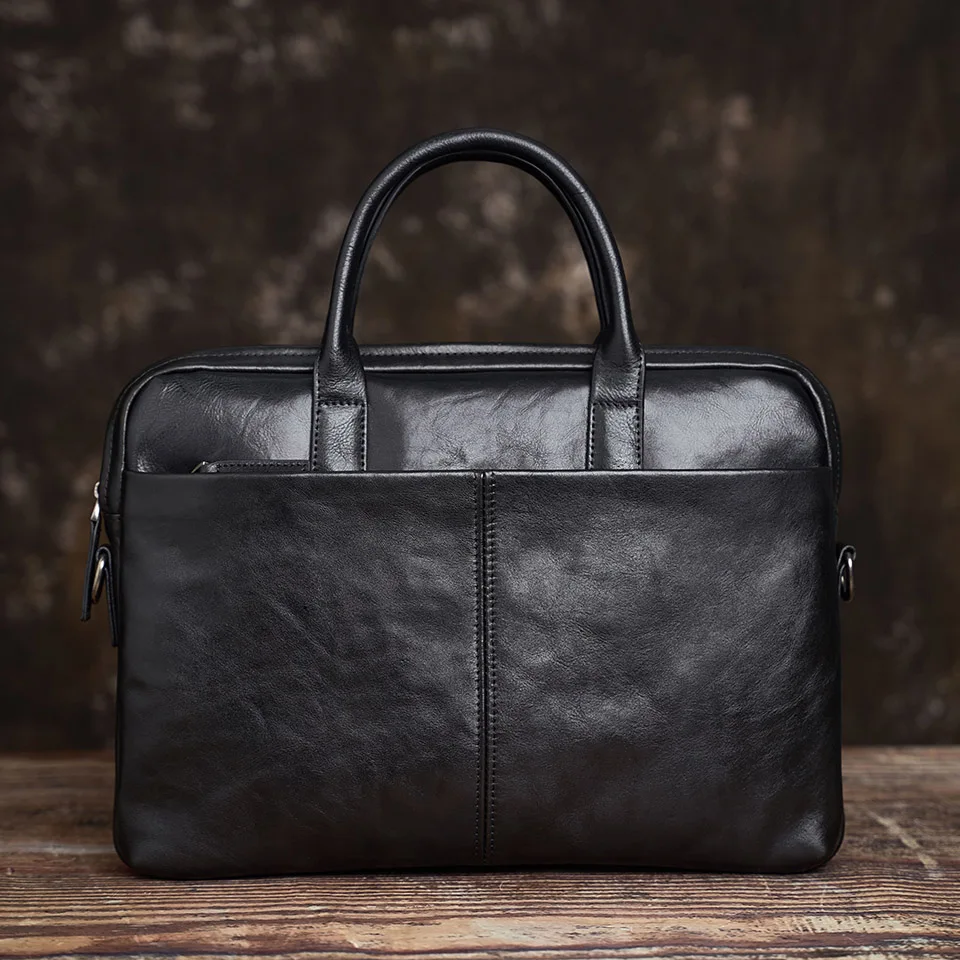 NUPUGOO Business männer Aktentasche Aus Echtem Leder Original Casual Handtasche Männer Schulter Tasche Hohe Qualität Für 14 Zoll Laptop Tasche – Detail 5