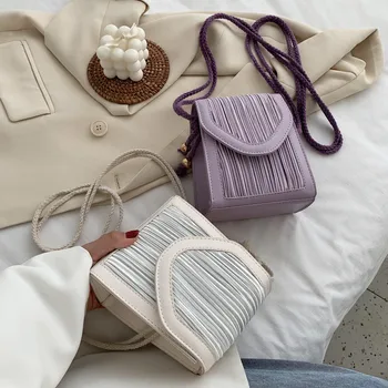 

New Summer Folds Crossbody Bags For Women 2020 PU Leather Female Cell Phone Bag Designer Luxury Handbags Sac Femme Shoulder Bag