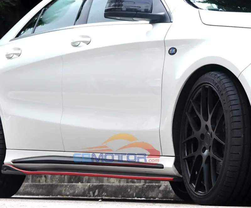 Реальные углеродного волокна боковые юбки 1 пара для Benz W117 CLA250 Amg Pakage CLA45 2014UP M072