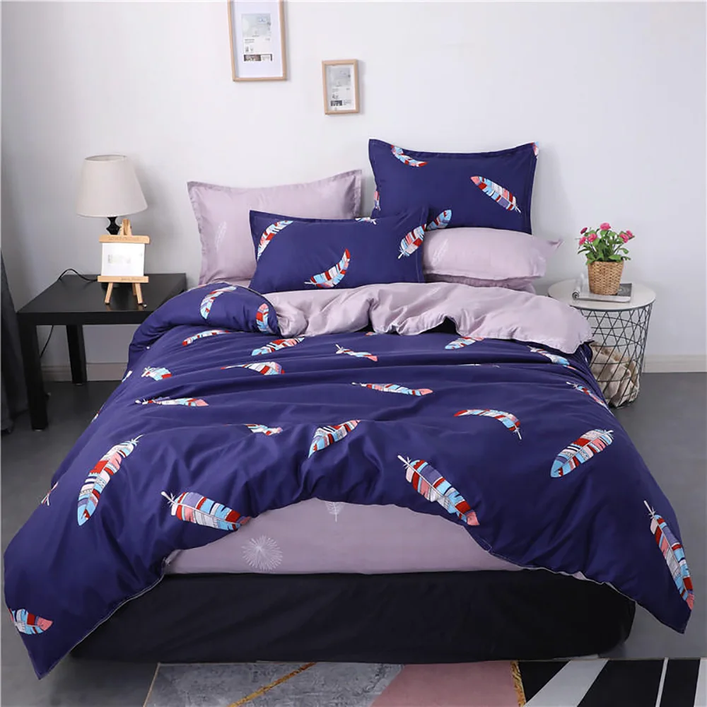 Thumbedding Pink Panther Bedding Set Cartoon Fashionable Girls Duvet Cover Queen King Full Twin Single Unique Design Bed Set - Цвет: Purple Bedding Set