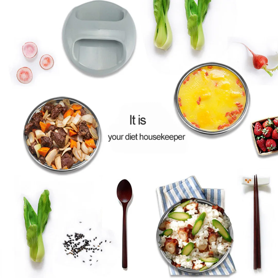 Stainless Steel 2/3 Layer Insulated Thermal Lunch Box Food Storage Container
