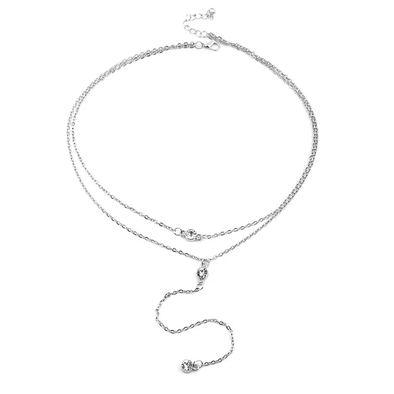 EDS женское многослойное ожерелье с пайетками золото серебро Длинная подвеска