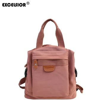 

EXCELSIOR 2020 New Women's Korean Style Backpack Simple Fashion Girl's Backpack Waterproof Fabric Handbag Student Travel Bag