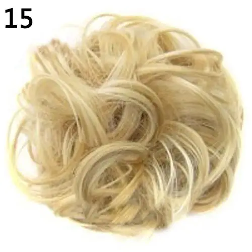 Накладные волосы на завязках, резинки для волос, лента для волос, шиньон, парик для волос, модные женские волнистые кудрявые, грязные волосы, пучок синтетических эластичных волос - Цвет: 15