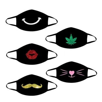 

Funny Printed Breathable Reusable Mask Filter PM2.5 Air Filtration Mask Washable Earloop Mask for face washable mouth covers