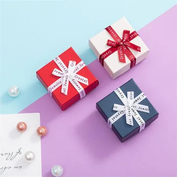 

12pcs/lot High Grade Jewellery Gift Box Bowknot Pendant Case Display For Earring Necklace Ring Watch Beauty Jewelry Box