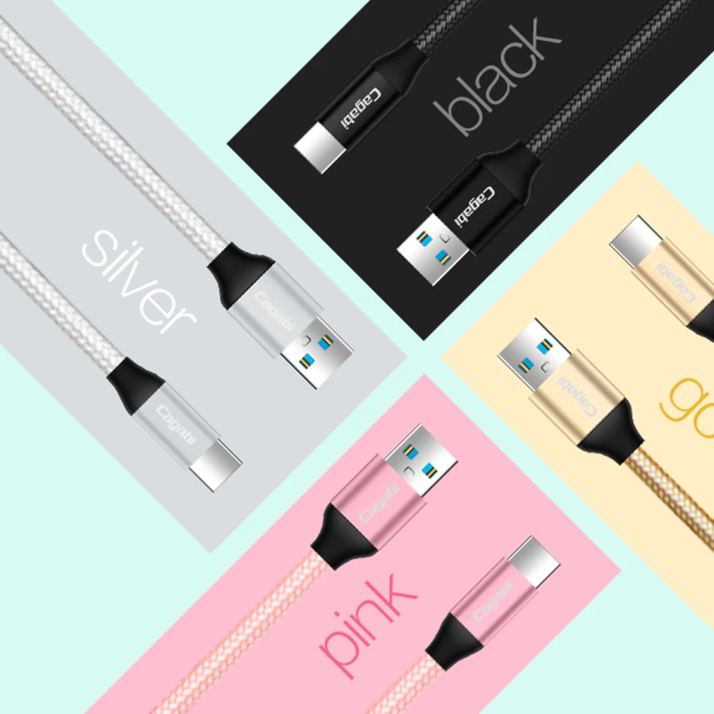 Cagabi 2.4A в настоящее время быстрой зарядки Quick данных Передача USB Тип C кабель