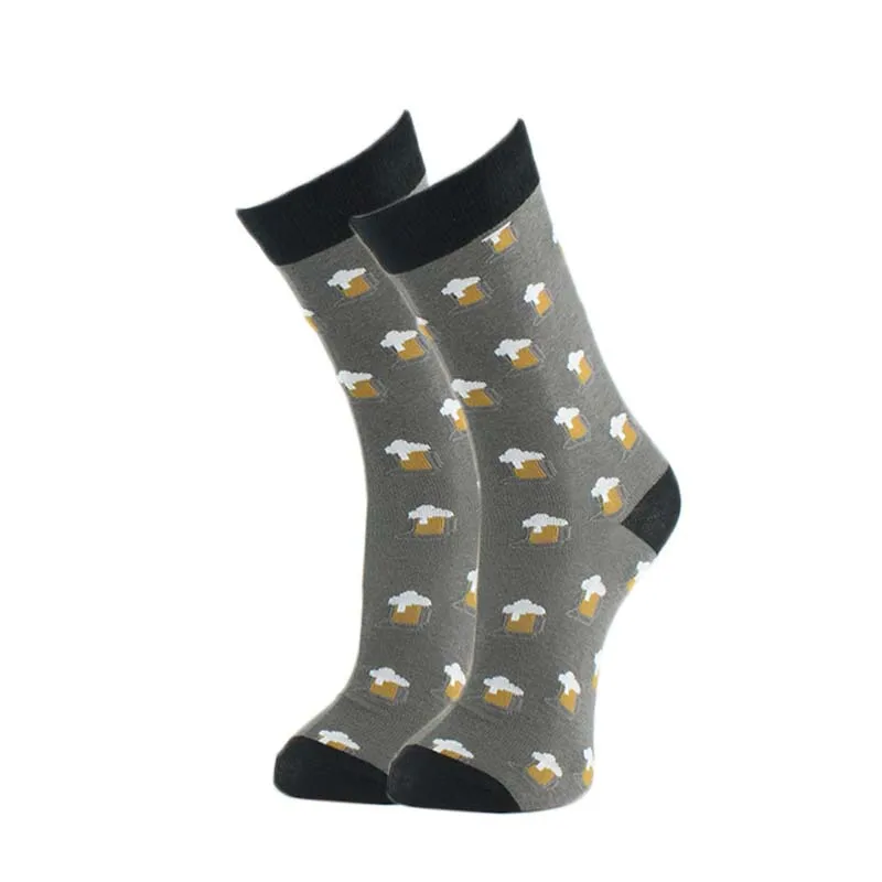Качественные повседневные уличные забавные чесаные мужские хлопковые носки цветные милые носки с изображением животных, носки в стиле хип-хоп Calcetines Hombre Sox - Цвет: 28