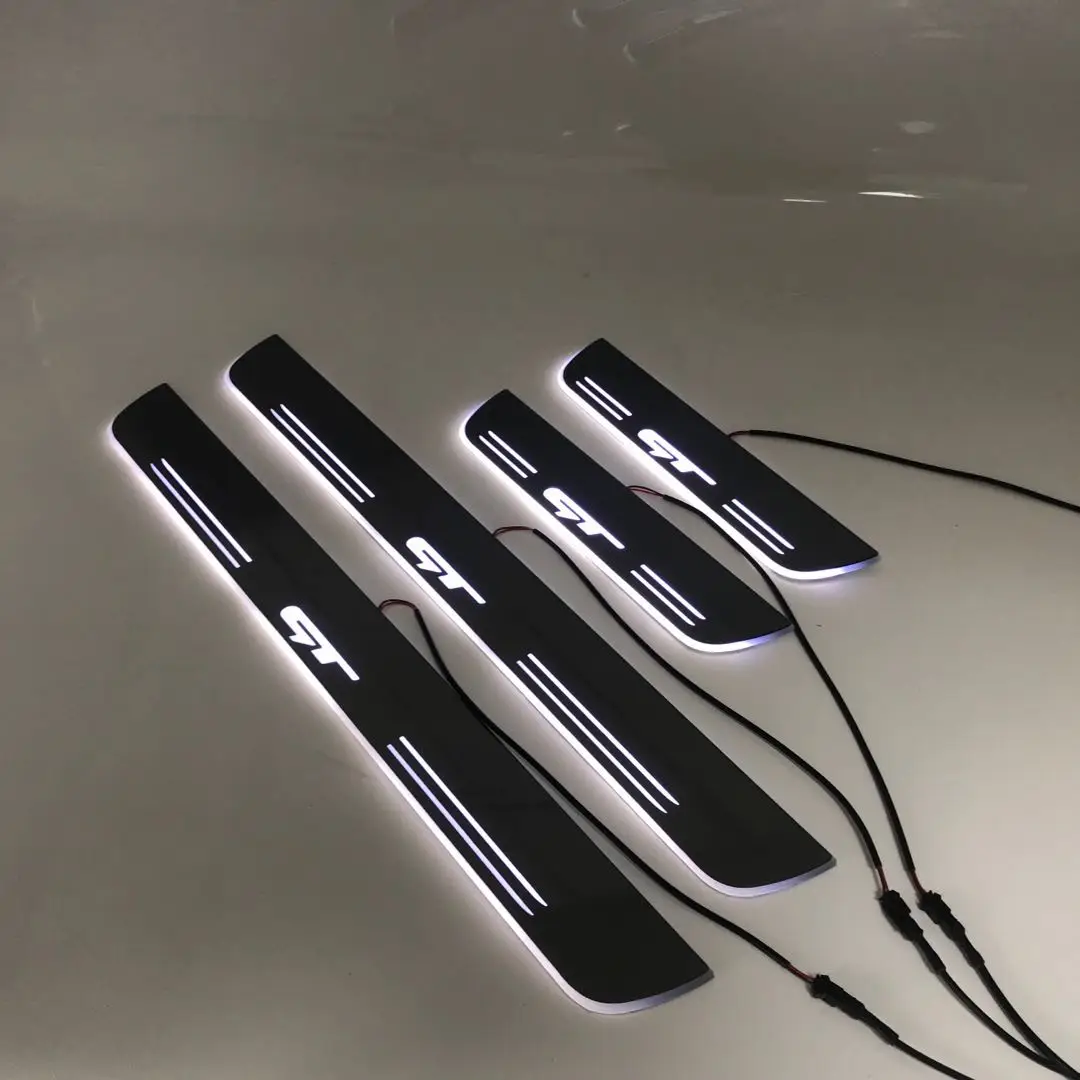 

Led moving door scuff for Kia k5 optima GT special use dynamic door sill plate welcome lamp lining overlay Flow/fixed light