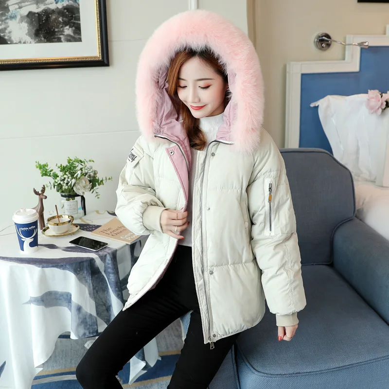 

Cotton-padded Clothes Women's 2019 Winter New Style Korean-style Short Solid Color down Coat Students Hooded down Jacket Cotton-