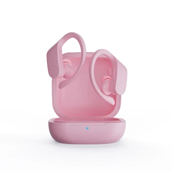 

HiFi stereo Earpiece bluetooth 5.0 tws earphones IPX4 waterproof true wireless earbuds ear hooktype headset with charging box