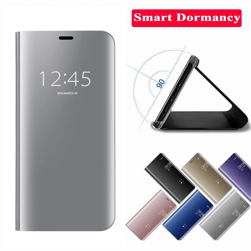 100 шт умный зеркальный чехол Clear View для huawei Honor 20 Pro 10 Lite Note 10 8A V20 Play откидной Кожаный противоударный чехол с подставкой