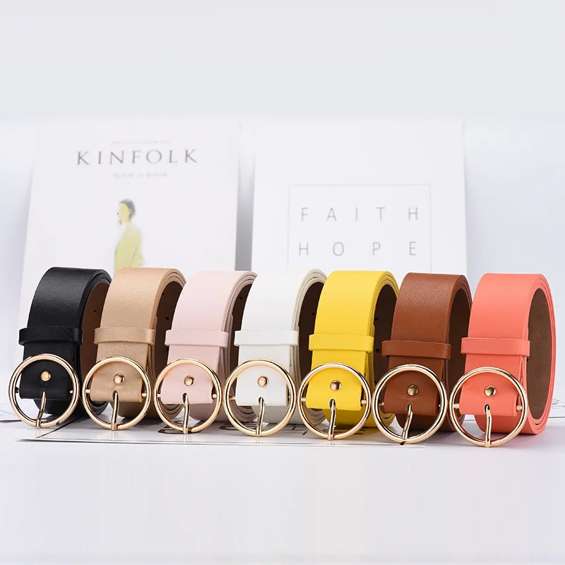 

Harajuku Casual Round Buckle All-match Wide Youth Unisex Pin Waist Belt