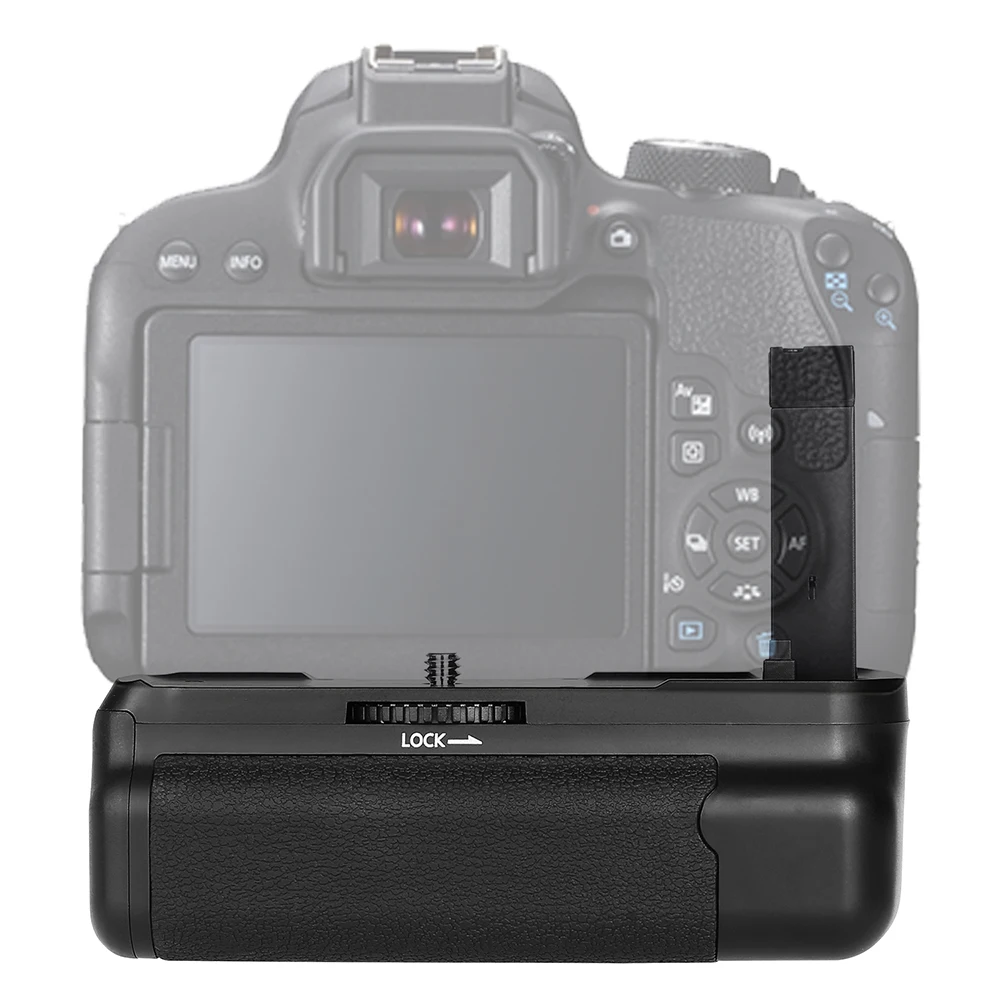 Вертикальный держатель аккумулятора для камеры Canon EOS 800D/ Rebel T7i/ 77D DSLR работает с