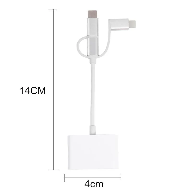 UTHAI C36 для iphone Android TYPE-C HDMI 1080P 3 в 1 цифровой av-адаптер для iphone 11 XR X 8 7 ipad Air HUAWEI MI конвертер