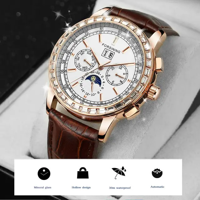 Top Brand FORSINING Couple Watch Men's And Women Luxury Business Automatic Mechanical Wrist Watches Fashion Ladies Men Clock 5